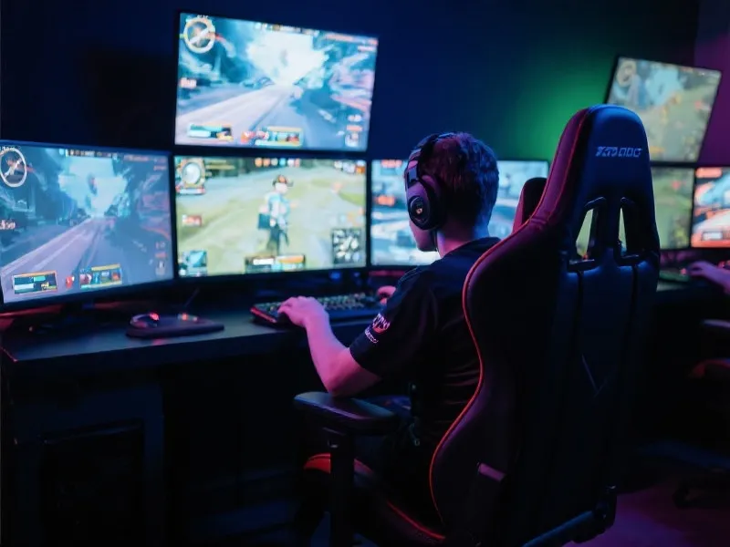 电竞选手高强度训练中